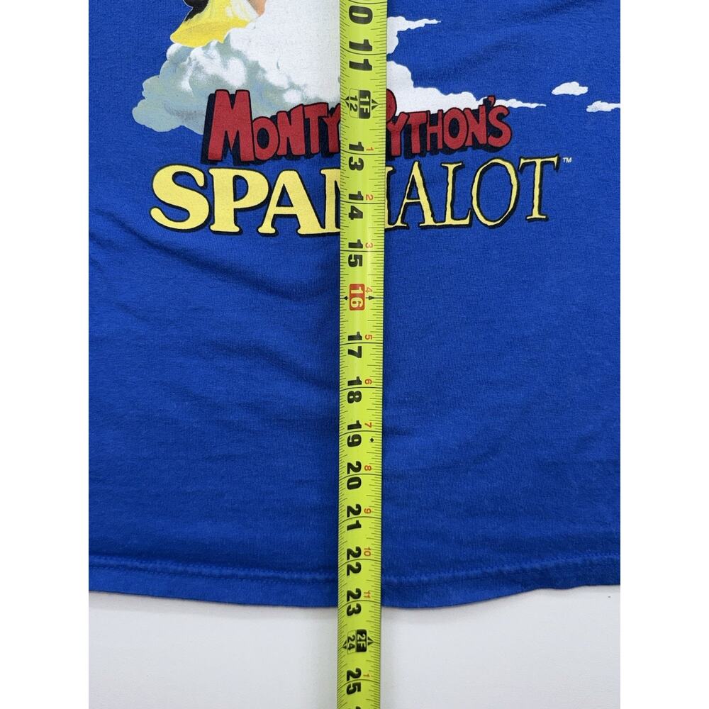 VINTAGE Monty Pythons Men T-Shirt Large Blue Spamalot Graphic Crew Neck Tee - Picture 5 of 6